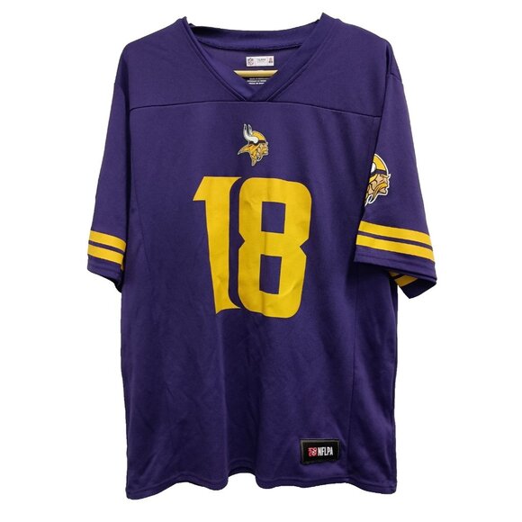 NFL Other - NFL Minnesota Vikings Mens Justin Jefferson #18 Jersey Large Purple Yellow Logo